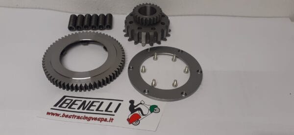 BENELLI Kit Rapporti Corona Pignone per Frizione a 8-10 molle (Fissaggio con viti ed anello di chiusura)