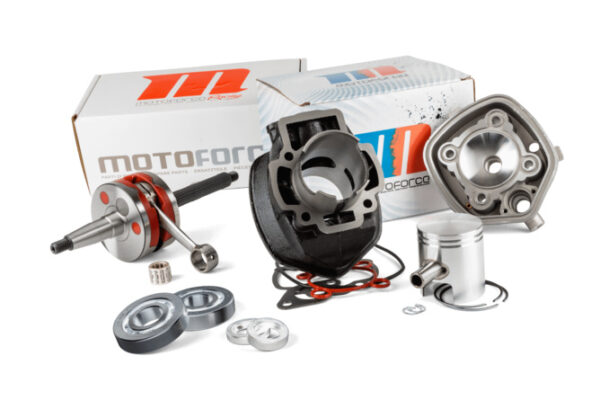 MOTOFORCE Kit di Tuning Cilindro + Albero Motore Racing 70cc in ghisa Piaggio LC