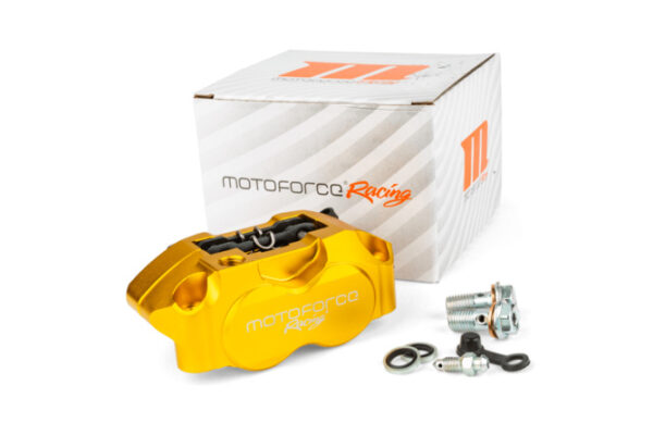 MOTOFORCE Pinza Freno a 4 Pistoni Racing Oro