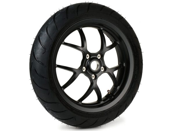 BGM7660MBD13 - BGM PRO SPORT Cerchio completo 13 pollici- DUNLOP ScootSmart 130/60-13 Vespa GTS, GTS Super, GTV, Sei Giorni, GT 60, GT, GT L 125-300ccm - nero opaco