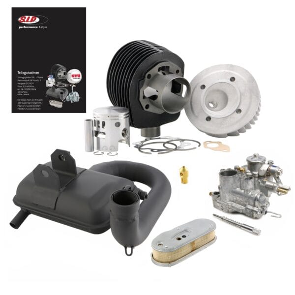 1010610h - Kit tuning SIP D.R. 177 cc ROAD "Legal" per Vespa 125 GT/​GTR/​TS/​150 Sprint/​V/​Super/​P125-50X/​PX125-150 E/​P150S