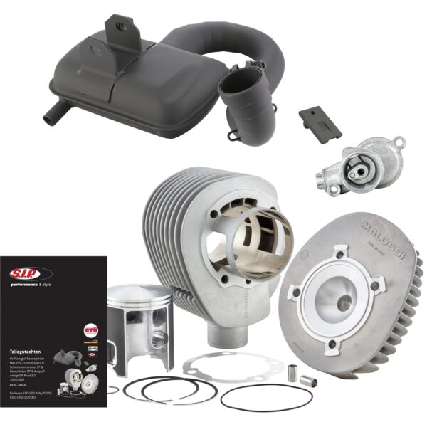 1020100h - Kit tuning SIP MALOSSI 210 cc ROAD "Legal" per Vespa 200 Rally/​P200E/​PX200 E/​Lusso