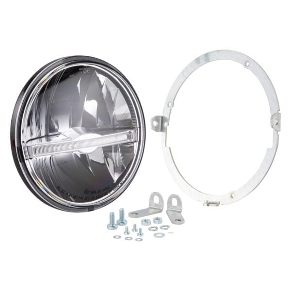 57217100 - Fanale SIP Performance led rotondo Ø 143 mm per Vespa PX80-200/​PE/​Lusso/​'98/​MY/​'11/​LML Star 125-200 2T/​4T